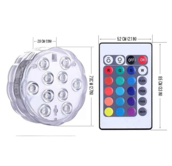 APLIQUE LED SUMERGIBLE RGB CON CONTROL - Imagen 2